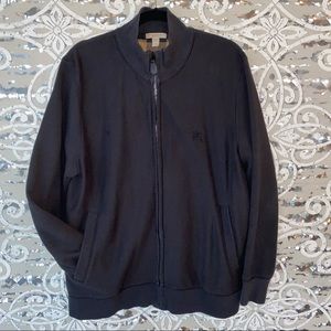 MEN BURBERRY BRIT Black Collared Zip Up Jacket XXL